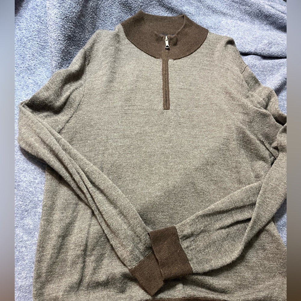 Brooks Brothers Extra Fine Merino Wool Sweater Size XL Brown